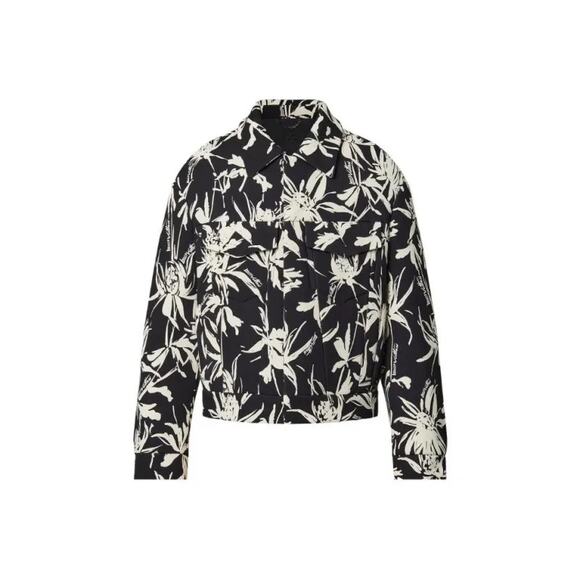 LOUIS VUITTON Cropped Denim Jacket SS23 NWT silk floral all over print - Picture 1 of 16